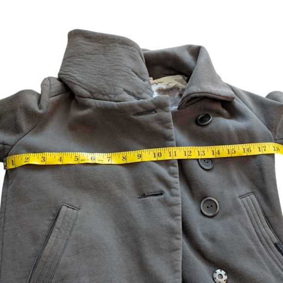 Aritzia Community Moto Jacket Bomber Cropped Taupe Organic Cotton Women's XXS - Picture 11 of 12